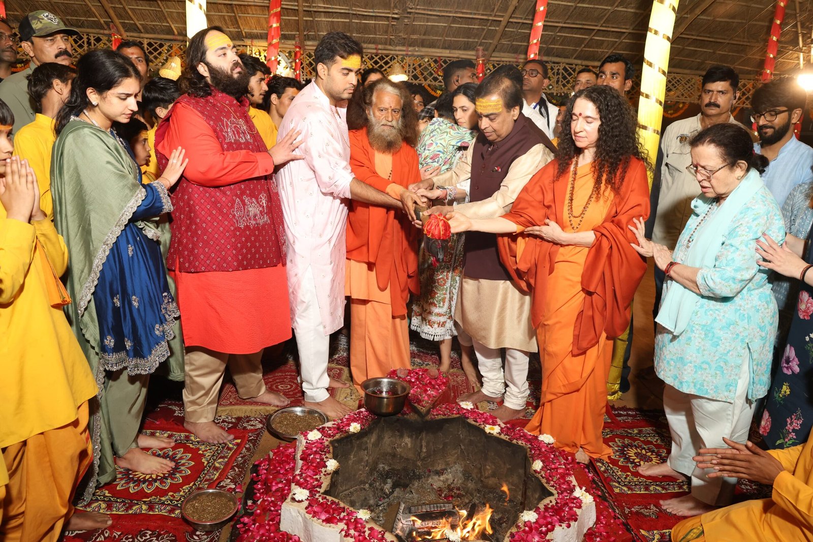 Mukesh Ambani with family at Mahakumbh