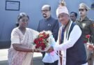 राष्ट्रपति द्रौपदी मुर्मु का बस्तर में राज्यपाल रमेन डेका और मुख्यमंत्री विष्णुदेव साय ने किया स्वागत