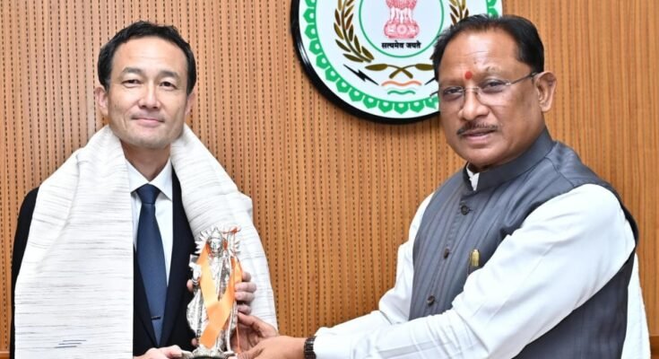 CM Vishnu Deo Sai meeting Japan Embassy Minister Abe Noriaki in Raipur